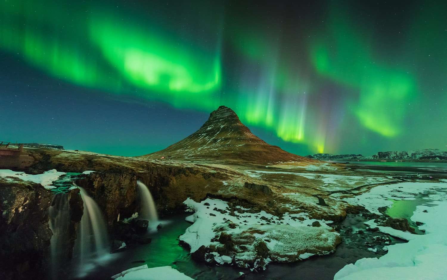 Aurora borealis over Iceland
